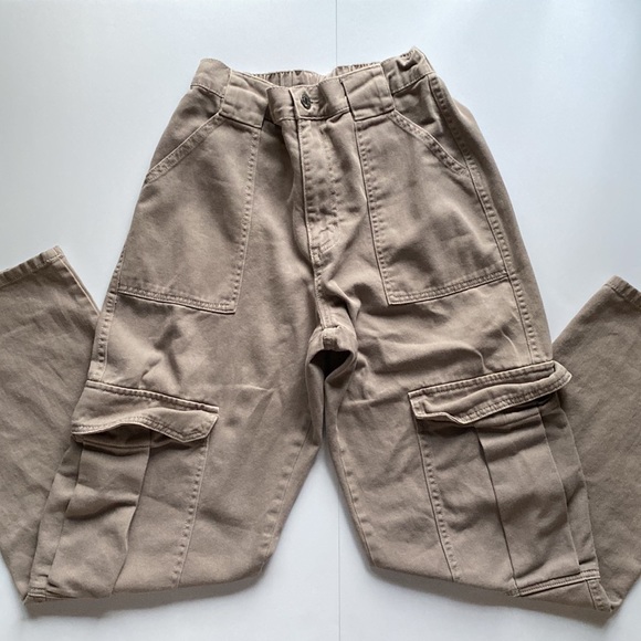 Beige Garage Wide Leg Cargos - Picture 2 of 7